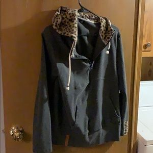 Cheetah accent hoodie